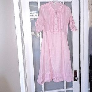 Jcrew pink white stripped dress.